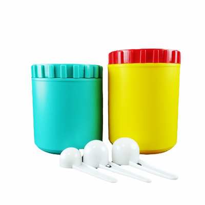 HDPE Cylinder Empty Plastic Powder Containers Straight Plastic Canister Jar 500g 600g