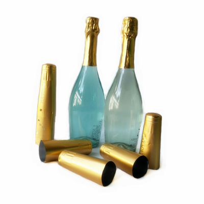 Glass Wine Bottle Shrink Caps Gold Black PVC Shrink Capsules SGS