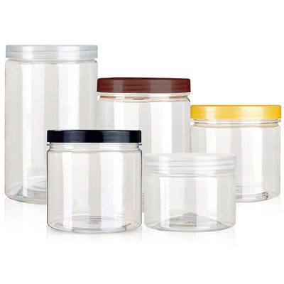 500ml 85mm Wide Mouth Round Plastic Canisters Clear Storage Jars