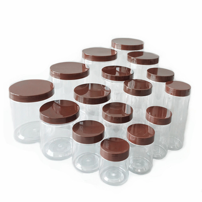 Dia 85mm Round Plastic Canisters Easy Open Transparent Nuts Storage Jars With Lids