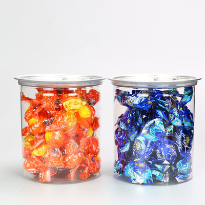 Wide Mouth Plastic Food Storage Jars PET Dia65mm Clear Nuts Plastic Candy Canisters