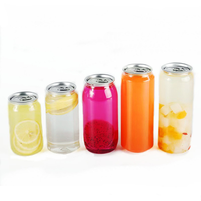 Aluminum Lids Empty 350ml 500ml Round Plastic Drink Can Easy Open End Cans