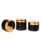 Wide Mouth PET Round Plastic Canisters 100ml Black Cosmetic Jars With Gold Lid