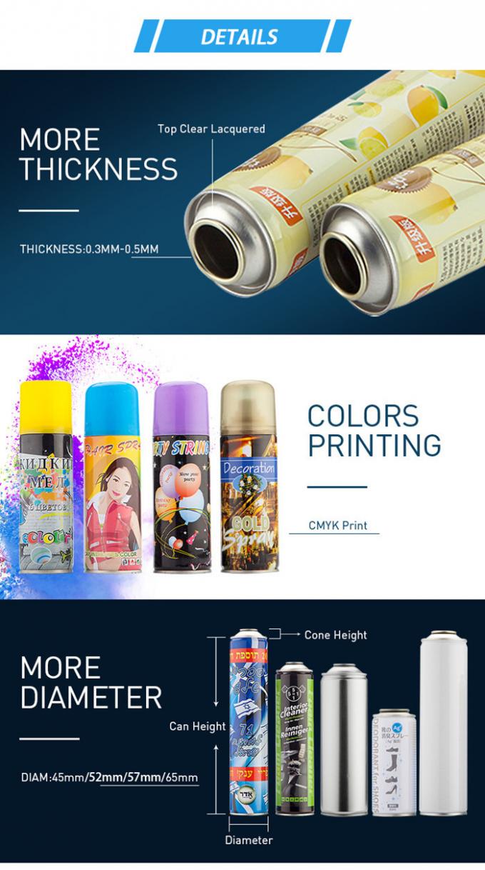 Decorative CMYK Customized Fake Snow Spray Can Dia 52mm Aluminum